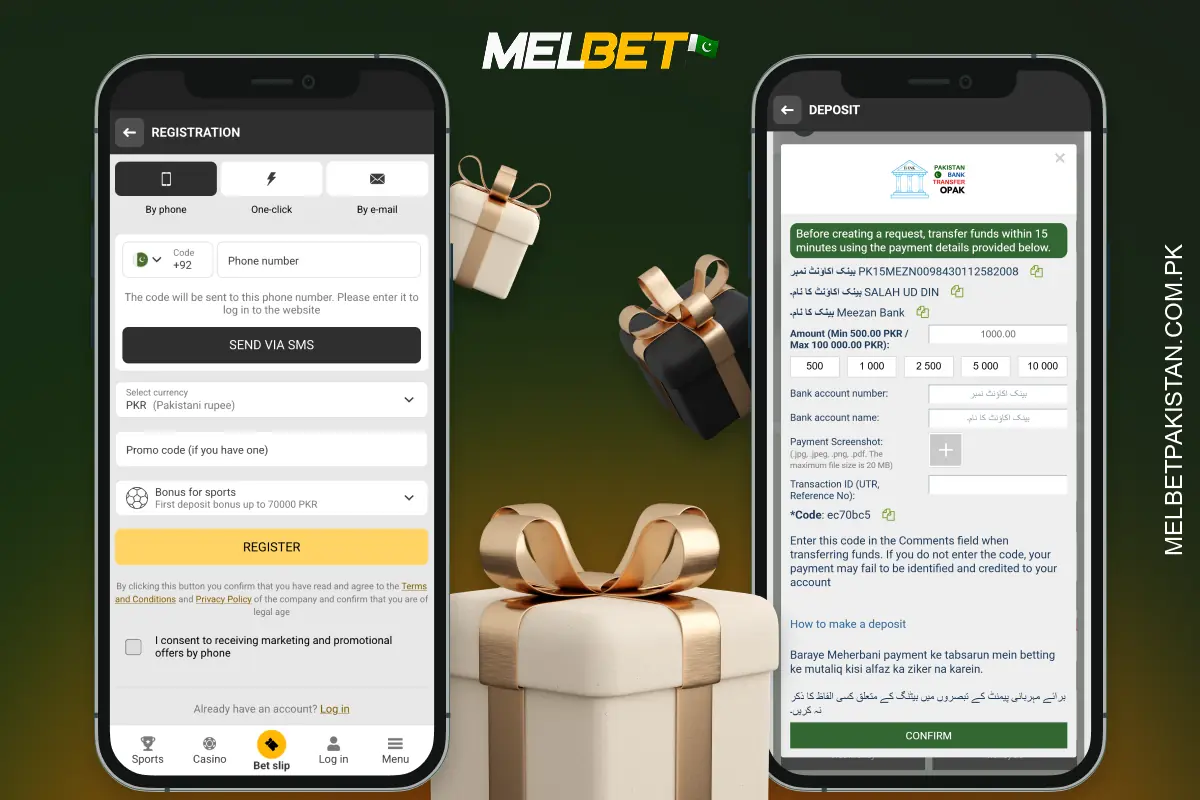 To receive the Melbet bonus, players in Pakistan need to register, make a deposit, and the bonus will be activated automatically
