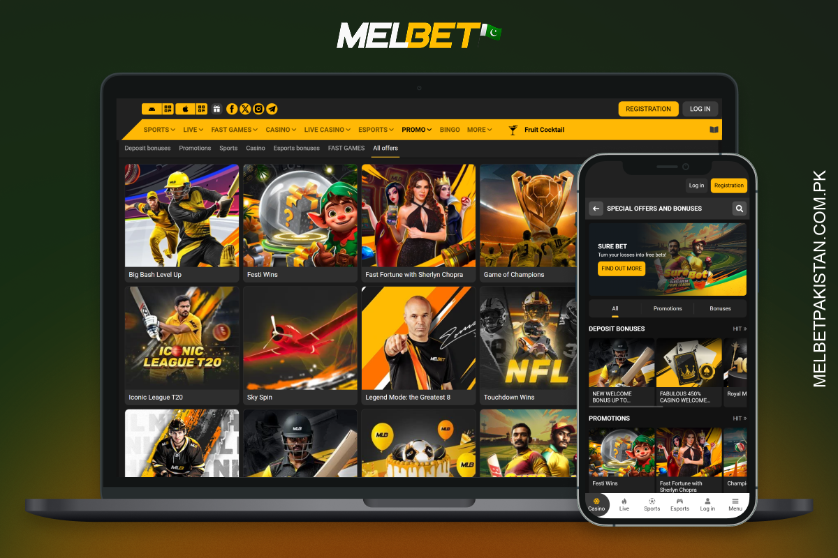 Melbet Pakistan offers new and regular players lucrative bonuses and regular promotions, which are activated immediately after registration