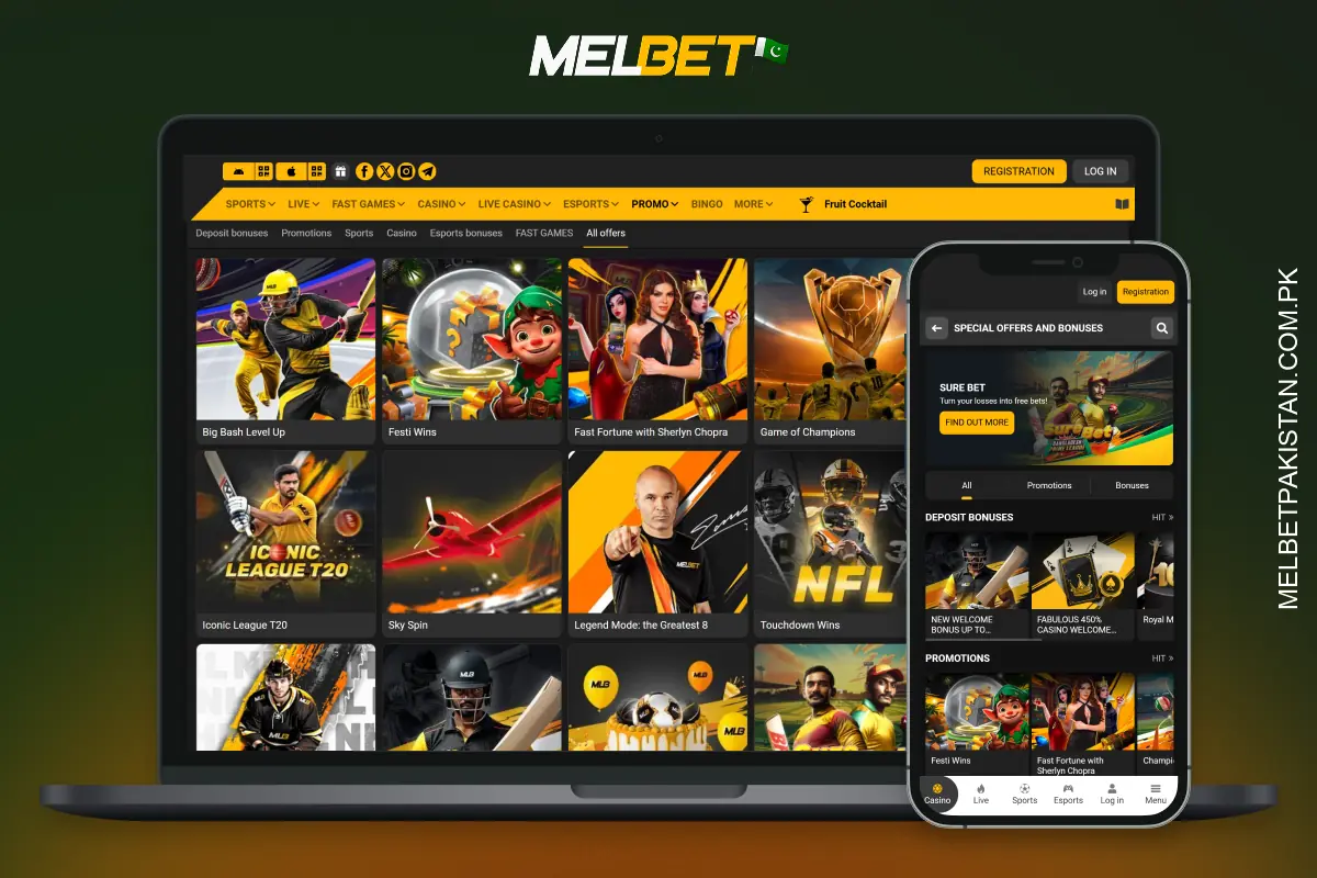 Melbet Pakistan offers new and regular players lucrative bonuses and regular promotions, which are activated immediately after registration