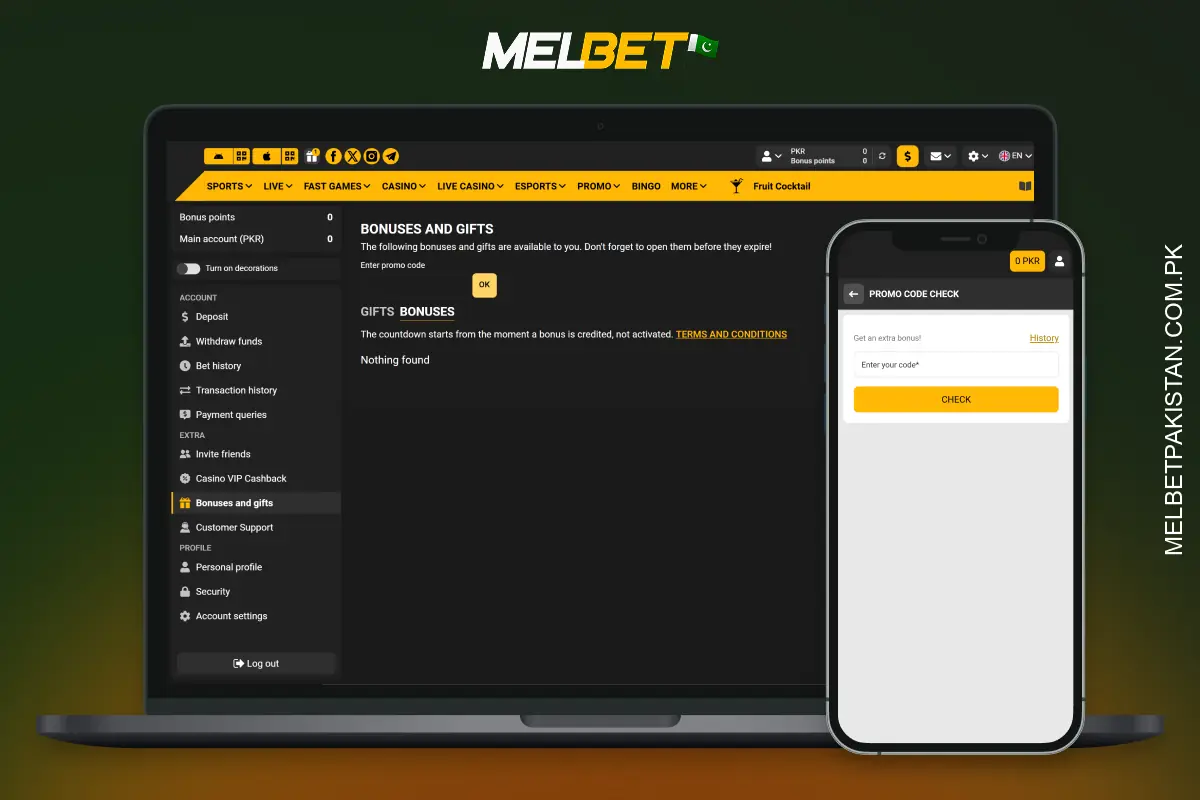 The Melbet promo code in Pakistan gives registered users exclusive bonuses