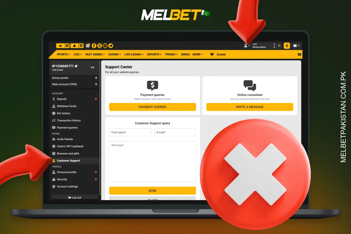 Players can close their Melbet account in Pakistan through customer support or profile settings