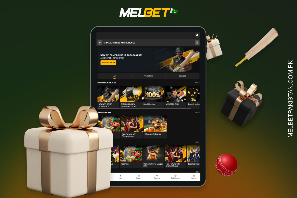 New Melbet players in Pakistan can receive a large bonus on their first deposit for cricket betting