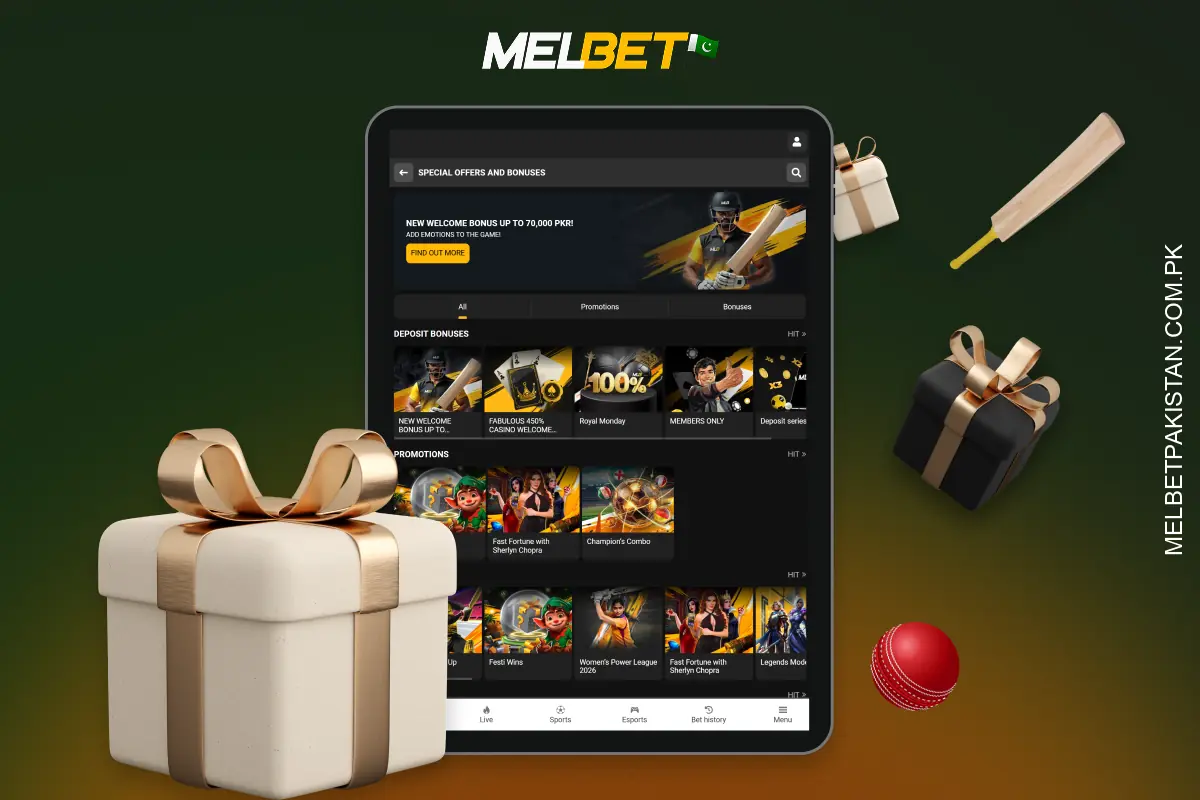 New Melbet players in Pakistan can receive a large bonus on their first deposit for cricket betting