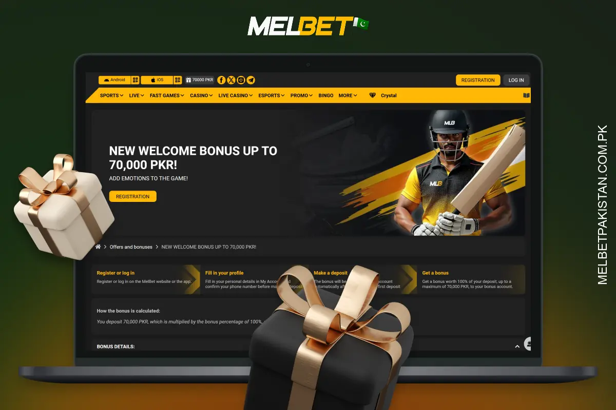 The Melbet Pakistan welcome bonus doubles your first deposit with simple wagering requirements