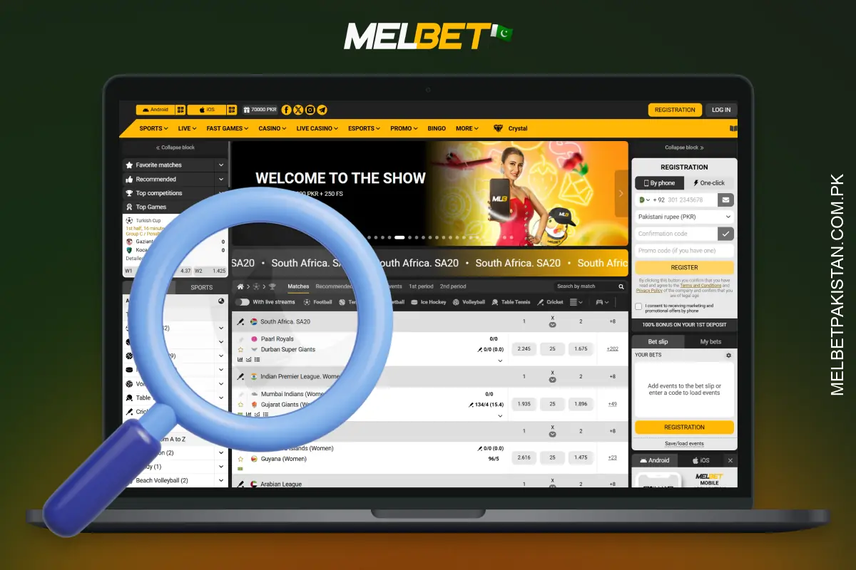 The Melbet website offers an intuitive, multilingual and responsive interface with easy navigation, quick access to sections and effective search tools