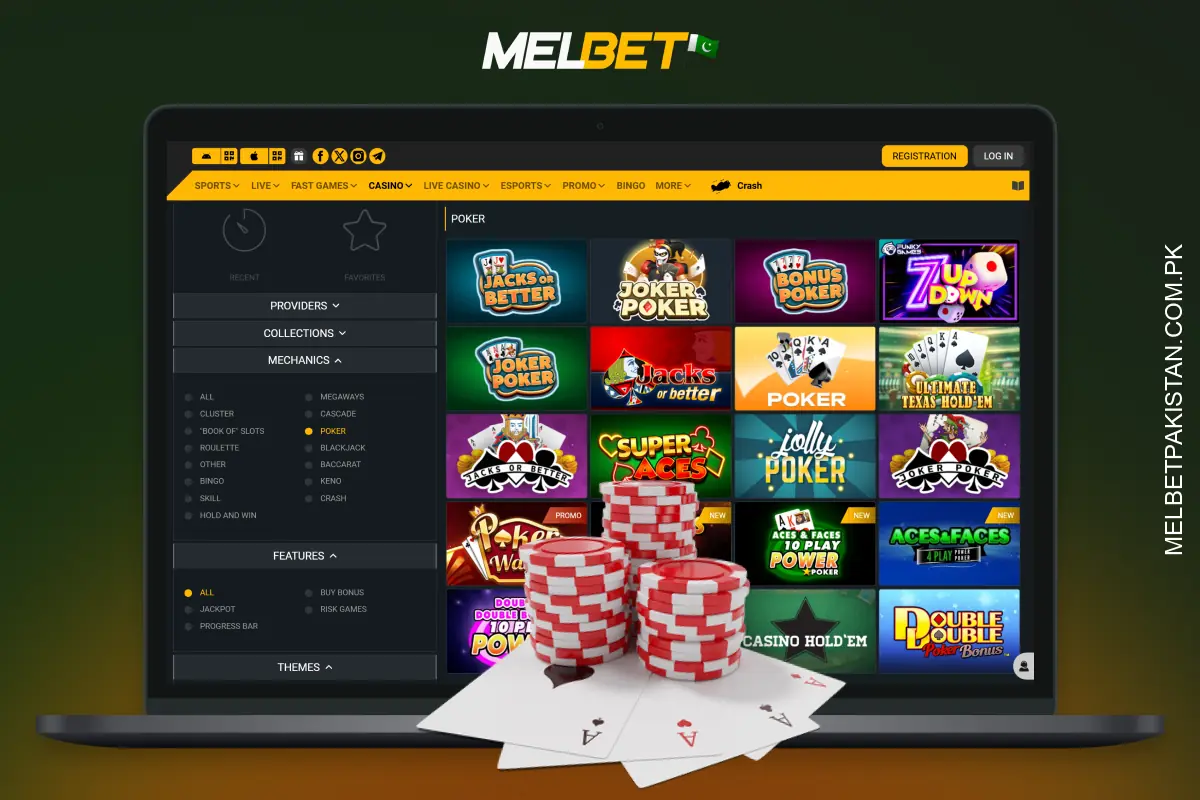 Melbet Casino offers players from Pakistan the chance to play poker and win a jackpot
