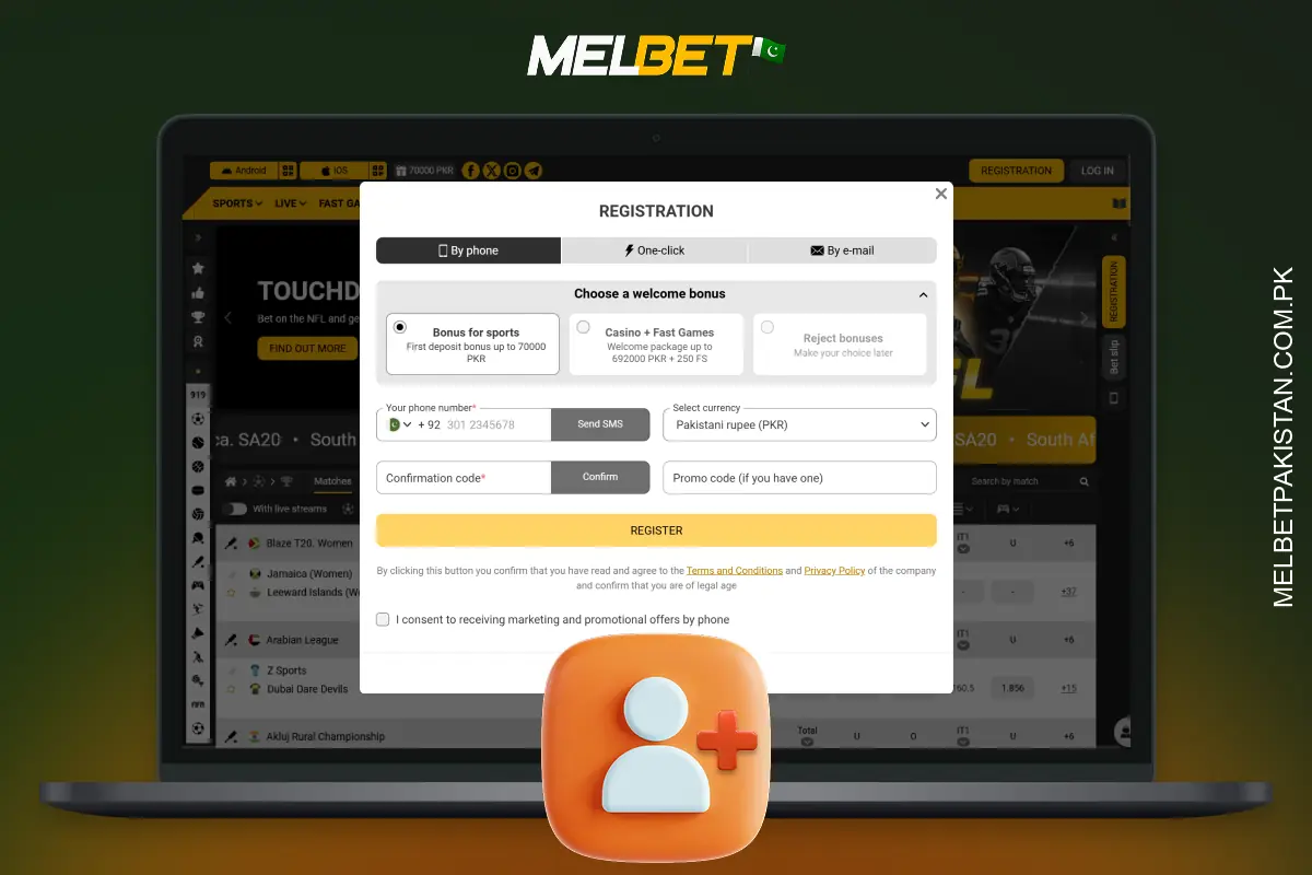 Registration with Melbet Pakistan takes just a few minutes and involves filling in basic details and selecting PKR as your currency.