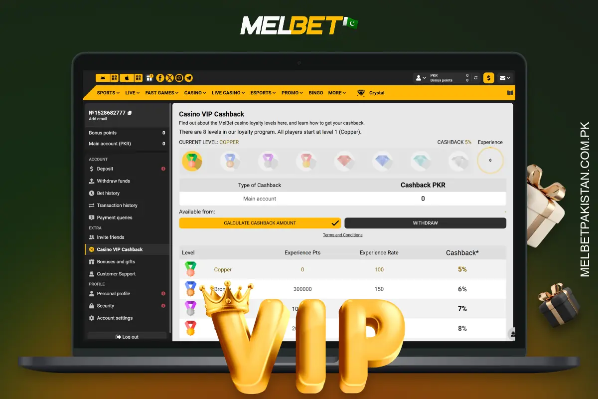 The Melbet VIP Club is a tiered loyalty programme that rewards active players with bonuses, cashback, fast payouts and priority support