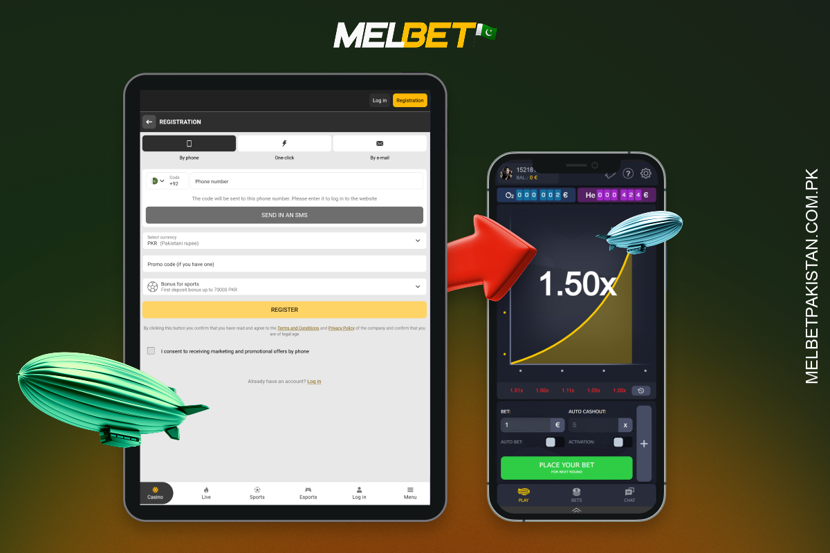 To start playing the Zeppelin crash game at Melbet Pakistanis should register, make a deposit, find the game in the casino section, learn the rules and place a bet