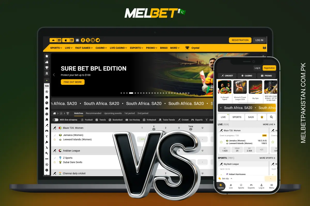 The Melbet app is convenient for betting anywhere, while the desktop version is better for analysis and multitasking