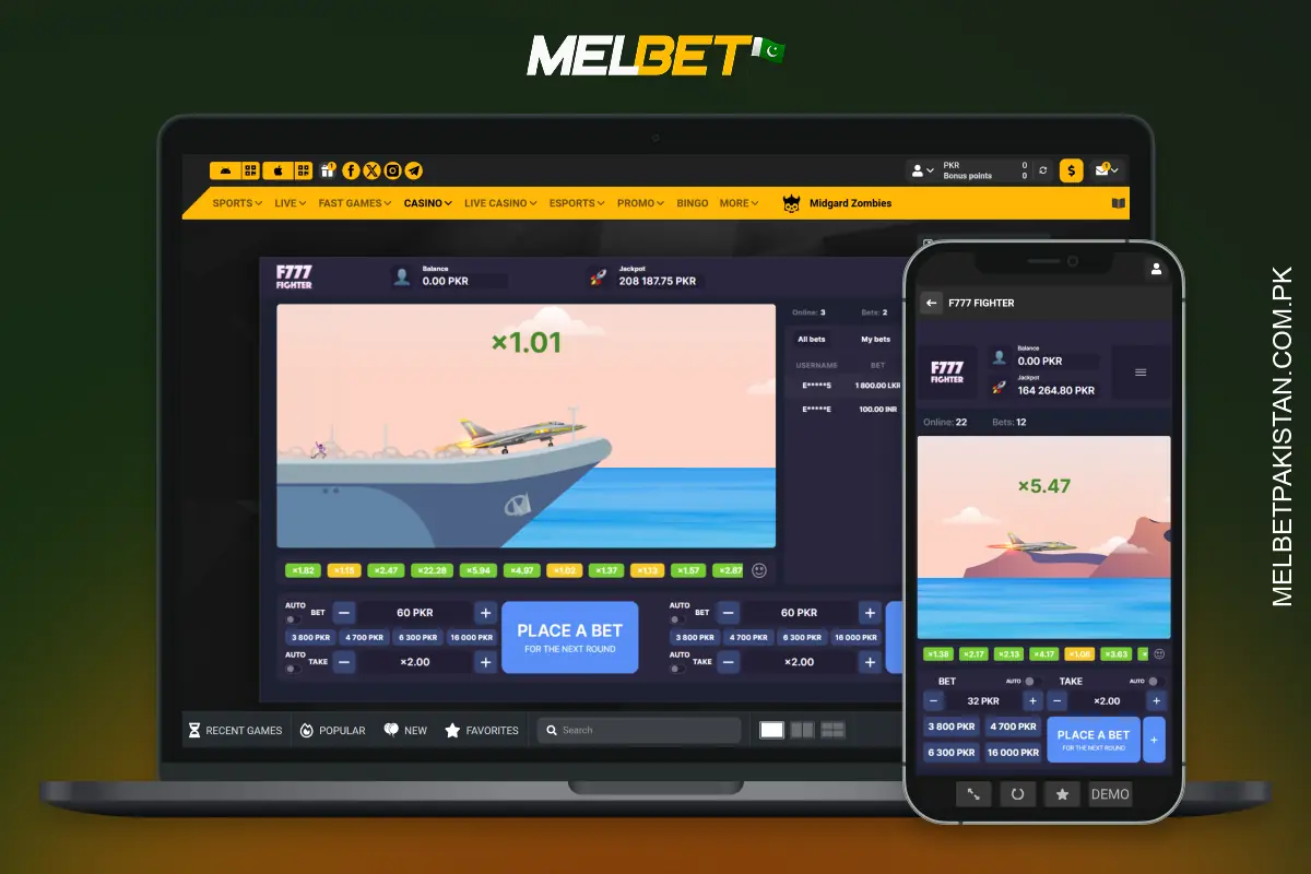 Players from Pakistan especially appreciate F777 Fighter in the Melbet catalogue for its unique visuals and quick wins for avid users and newcomers alike