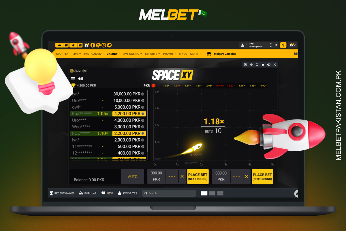 Pakistani players use a number of tips and tricks to improve their chances of winning the Melbet Space XY game