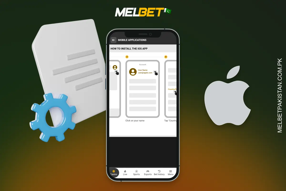 The Melbet app for iOS in Pakistan runs on iOS 9.0+ for smooth betting and gaming