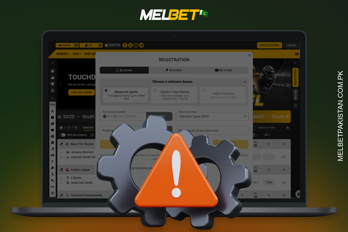 Problems with registration at Melbet Pakistan can be easily solved via live chat support