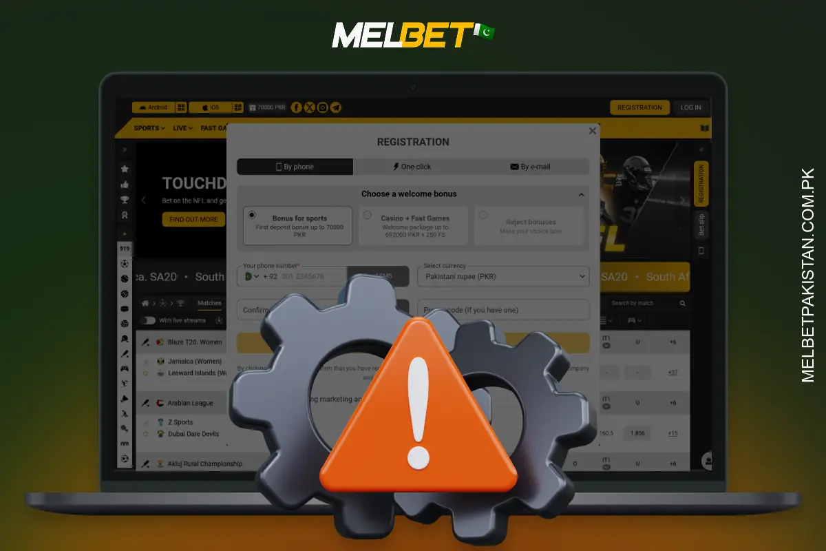 Problems with registration at Melbet Pakistan can be easily solved via live chat support