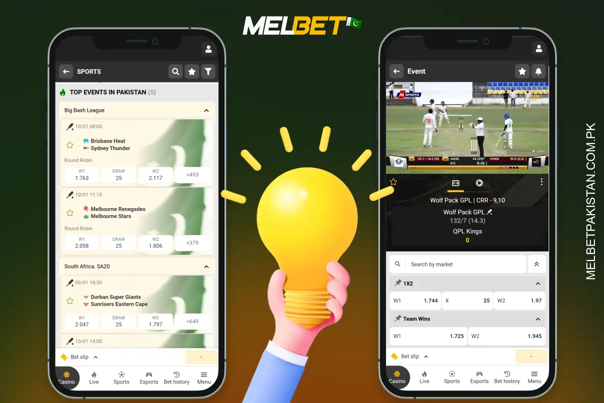 For successful cricket betting at Melbet, it is recommended to start with simple predictions and keep a close eye on the odds