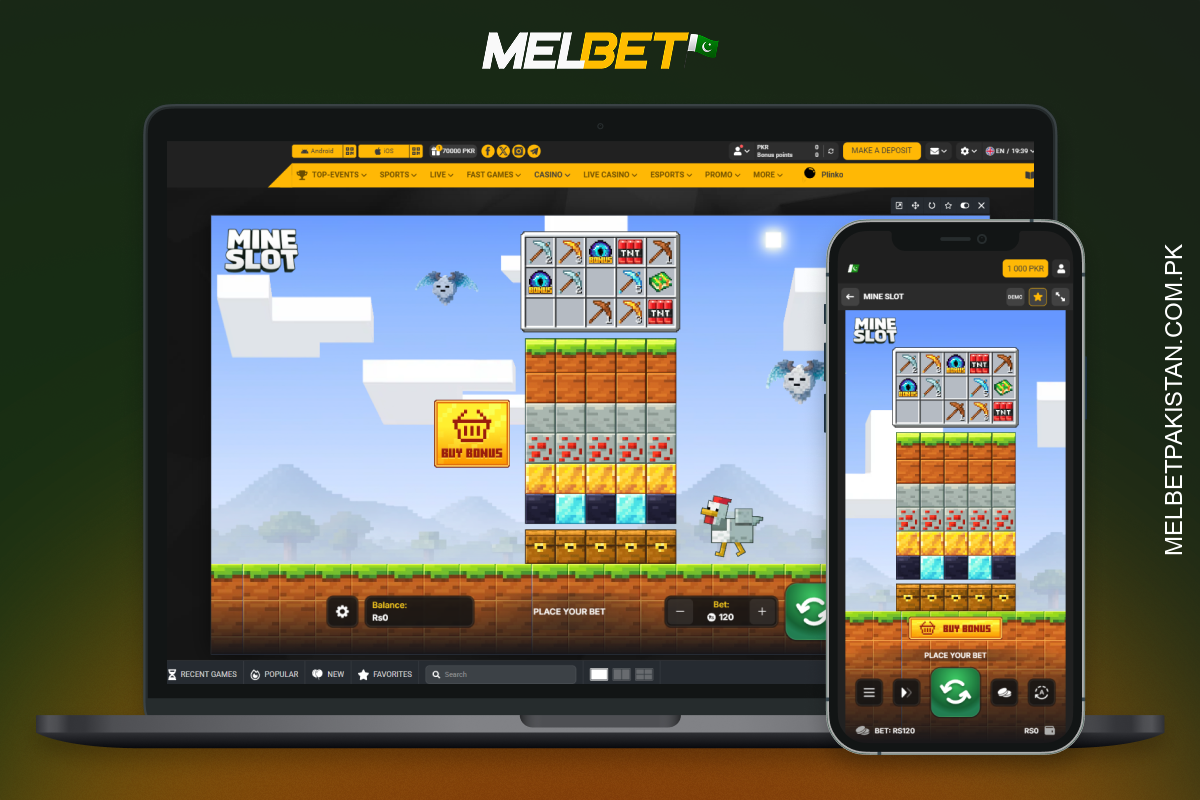 Melbet Mine Slot offers Pakistani players a unique opportunity to win amazing multipliers of up to 100x